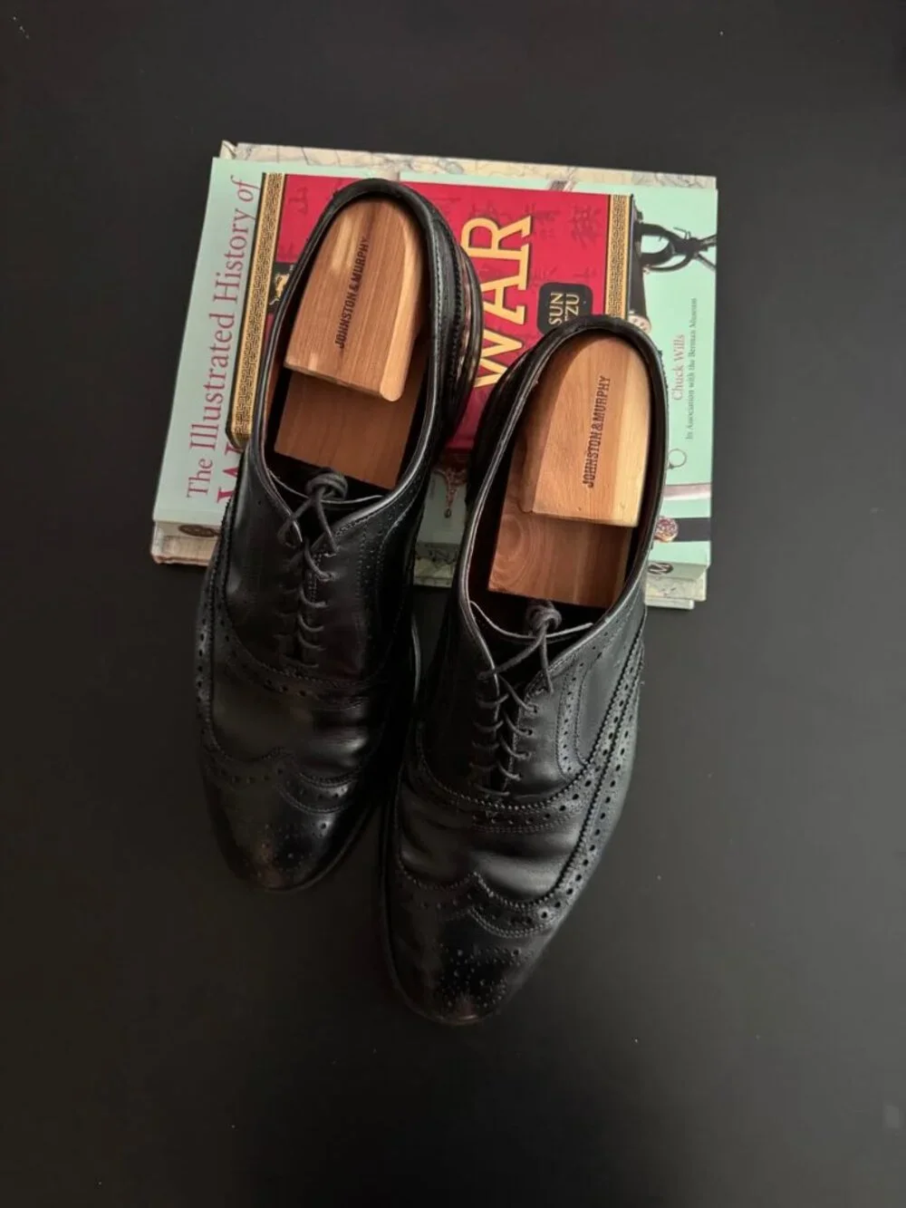 Allen Edmonds McAllister Black Wingtip Oxford Dress Shoes — Men’s 11.5 D